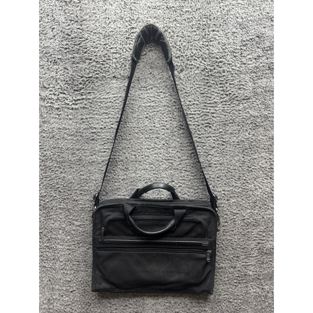 Tumi Nylon Laptop Briefcase Crossbody Messenger Bag Black 26101D4